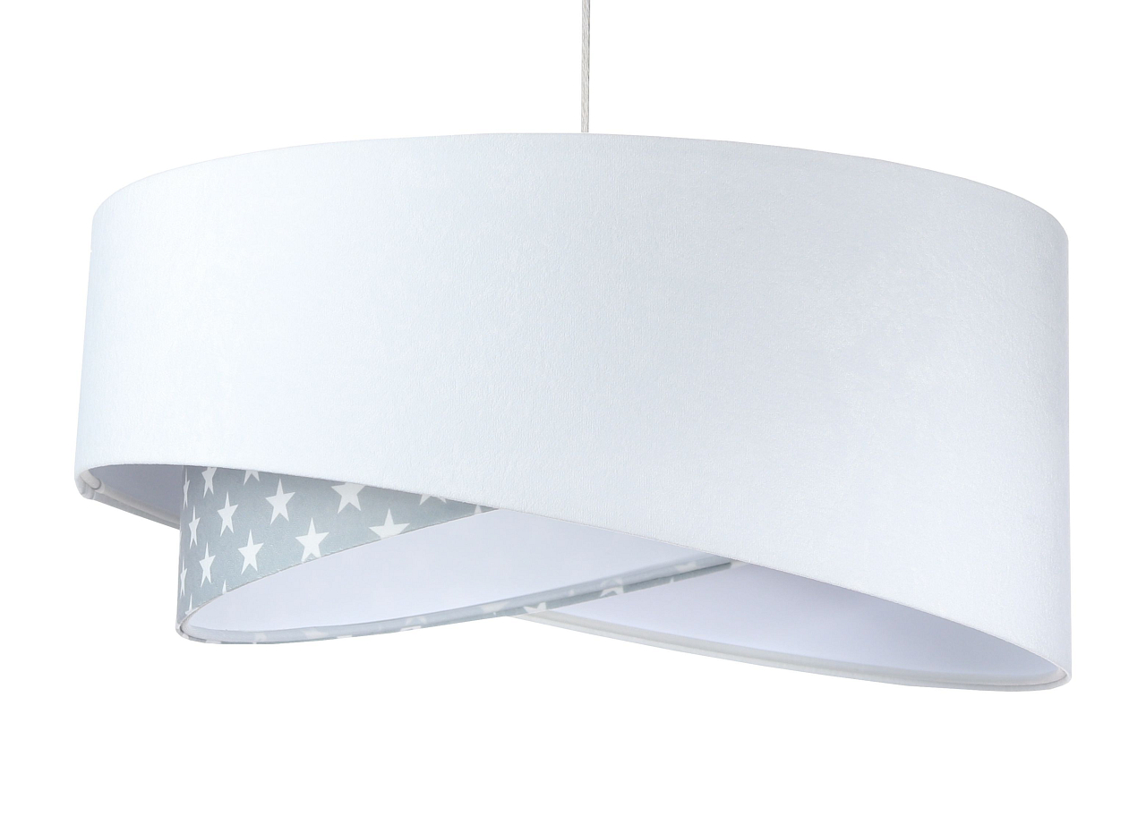 BPS koncept Závěsné svítidlo GALAXY bílé s obrazci, 1xE27, ø 50 cm Barva: Hvězdy s šedou