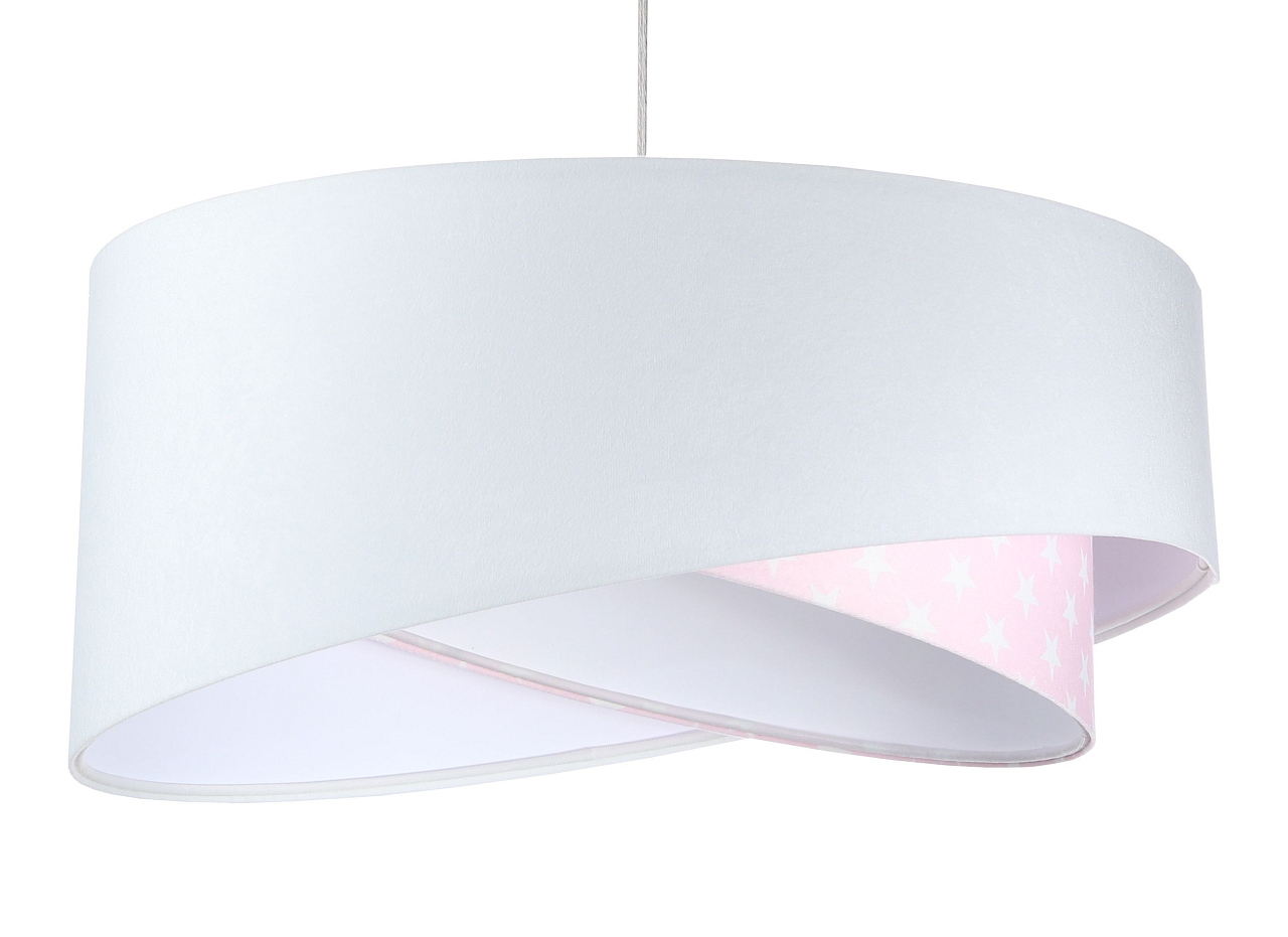 BPS koncept Závěsné svítidlo GALAXY bílé s obrazci, 1xE27, ø 50 cm Barva: Hvězdy s růžovou