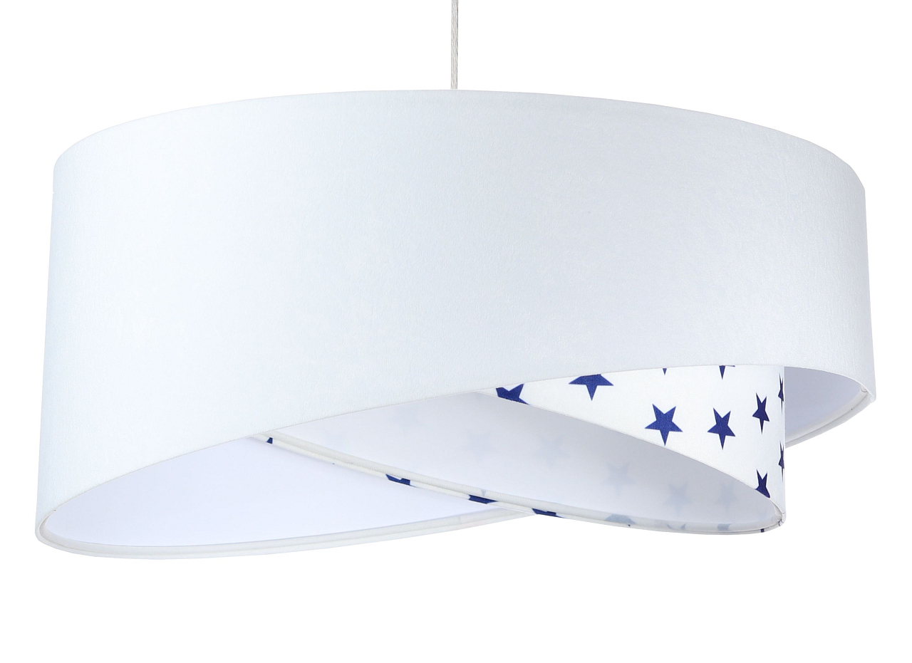 BPS koncept Závěsné svítidlo GALAXY bílé s obrazci, 1xE27, ø 50 cm Barva: Modré hvězdy