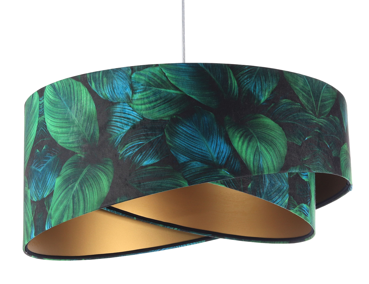 BPS koncept Závěsné svítidlo GALAXY zelené listy, 1xE27, ø 50 cm Barva: Zlatá
