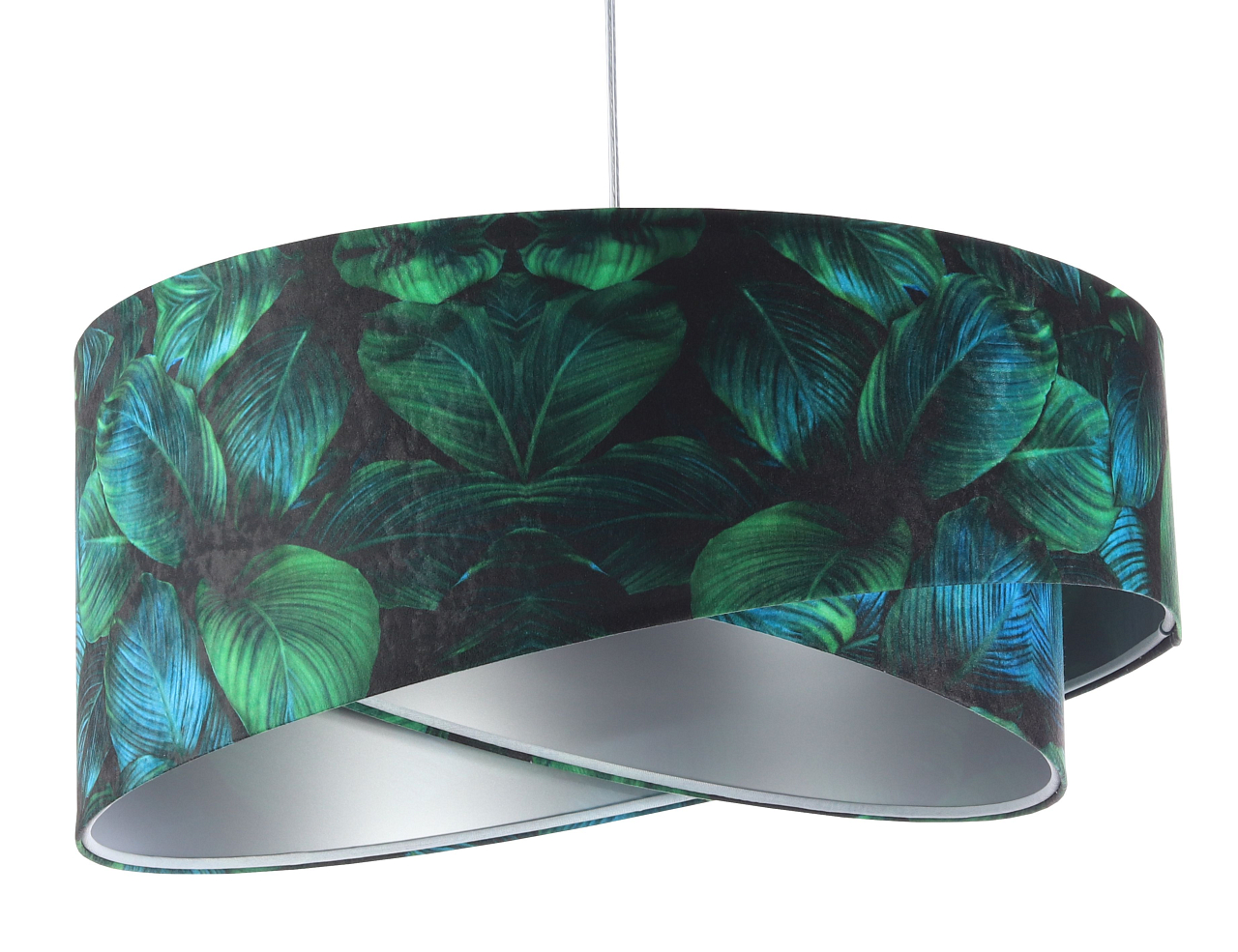 BPS koncept Závěsné svítidlo GALAXY zelené listy, 1xE27, ø 50 cm Barva: Stříbrná