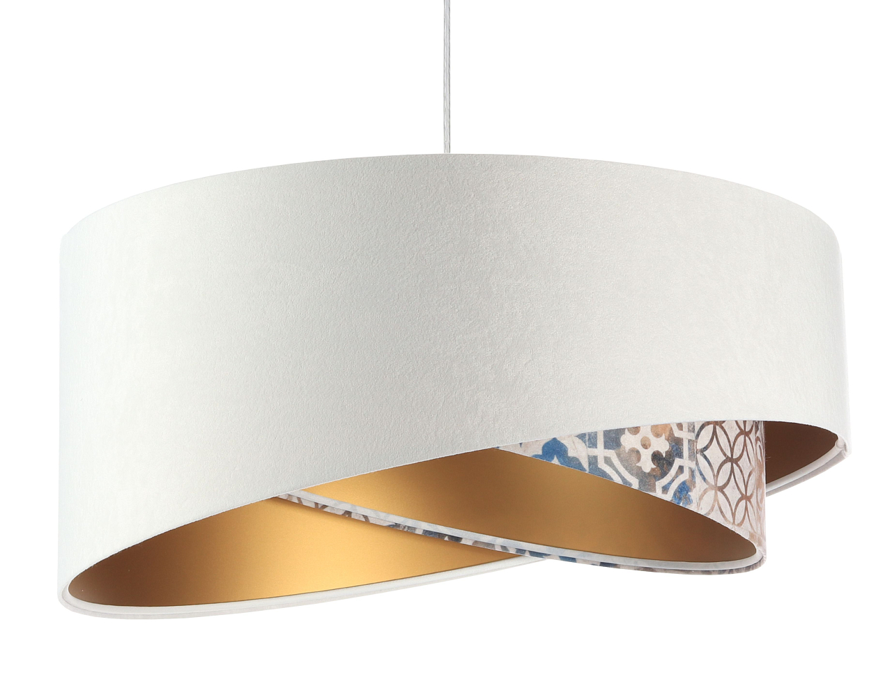 BPS koncept Závěsné svítidlo GALAXY imitace obkladu, 1xE27, ø 50 cm Barva: Bílá-zlatá