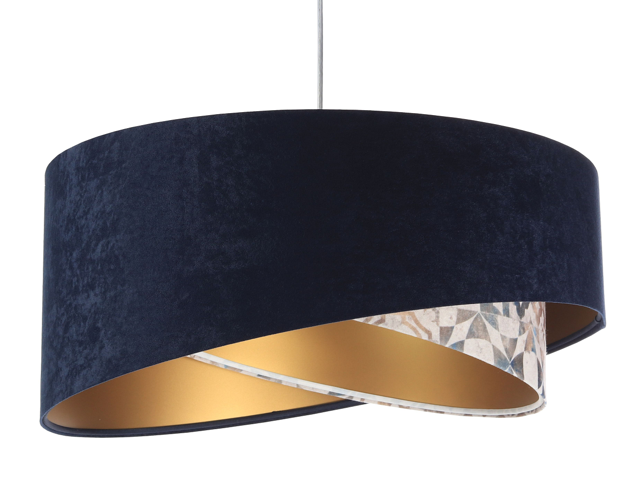 BPS koncept Závěsné svítidlo GALAXY imitace obkladu, 1xE27, ø 50 cm Barva: Modrá-zlatá
