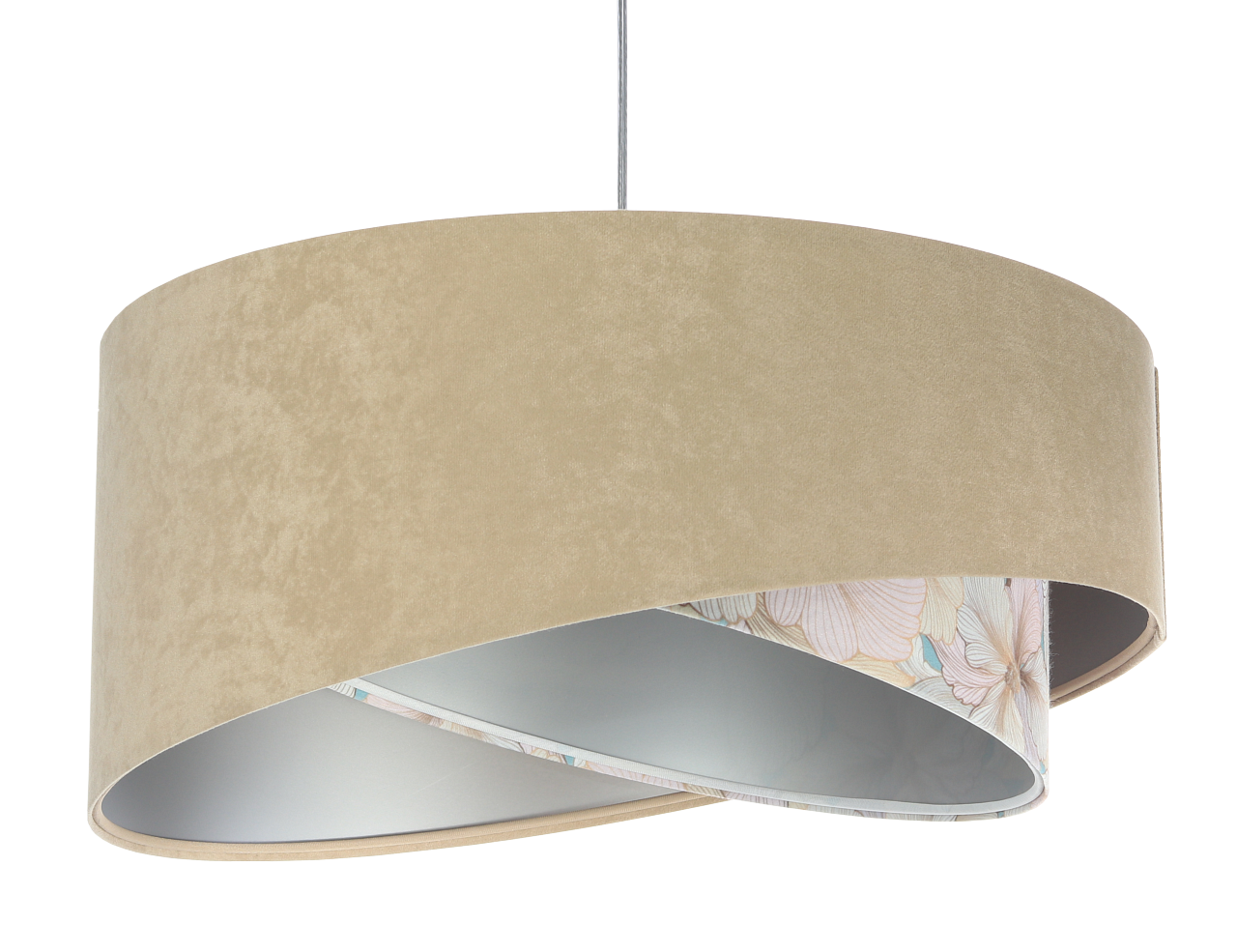 BPS koncept Závěsné svítidlo GALAXY barevné květy , 1xE27, ø 50 cm Barva: Tmavě béžová