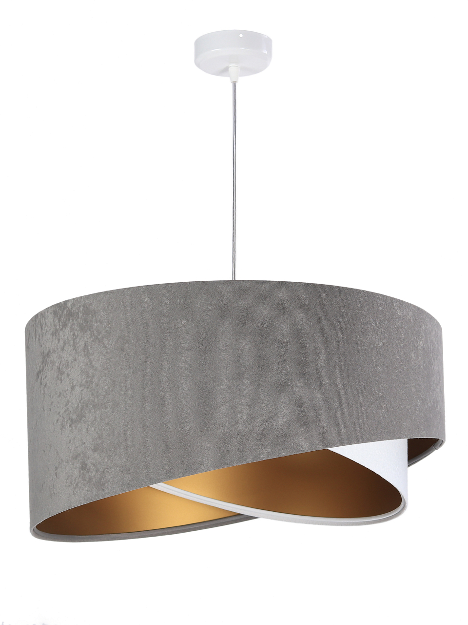 BPS koncept Závěsné svítidlo GALAXY šedé, 1xE27, ø 50 cm Barva: Bílo-zlatá, Barva montury: Bílá