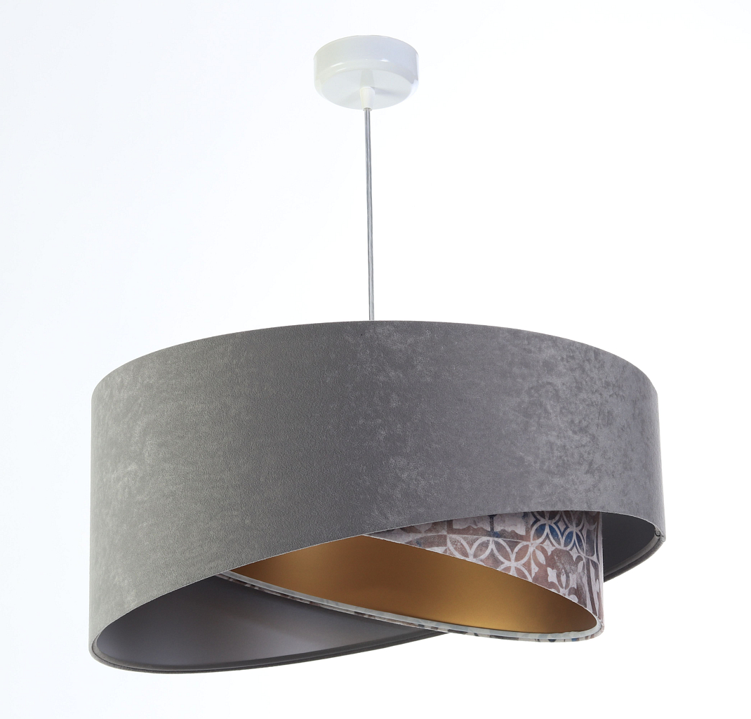 BPS koncept Závěsné svítidlo GALAXY šedá-zlatá, 1xE27, ø 50 cm