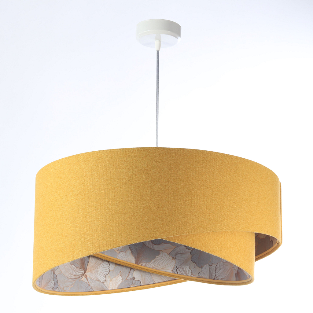 BPS koncept Závěsné svítidlo GALAXY žluté s listy, 1xE27, ø 50 cm