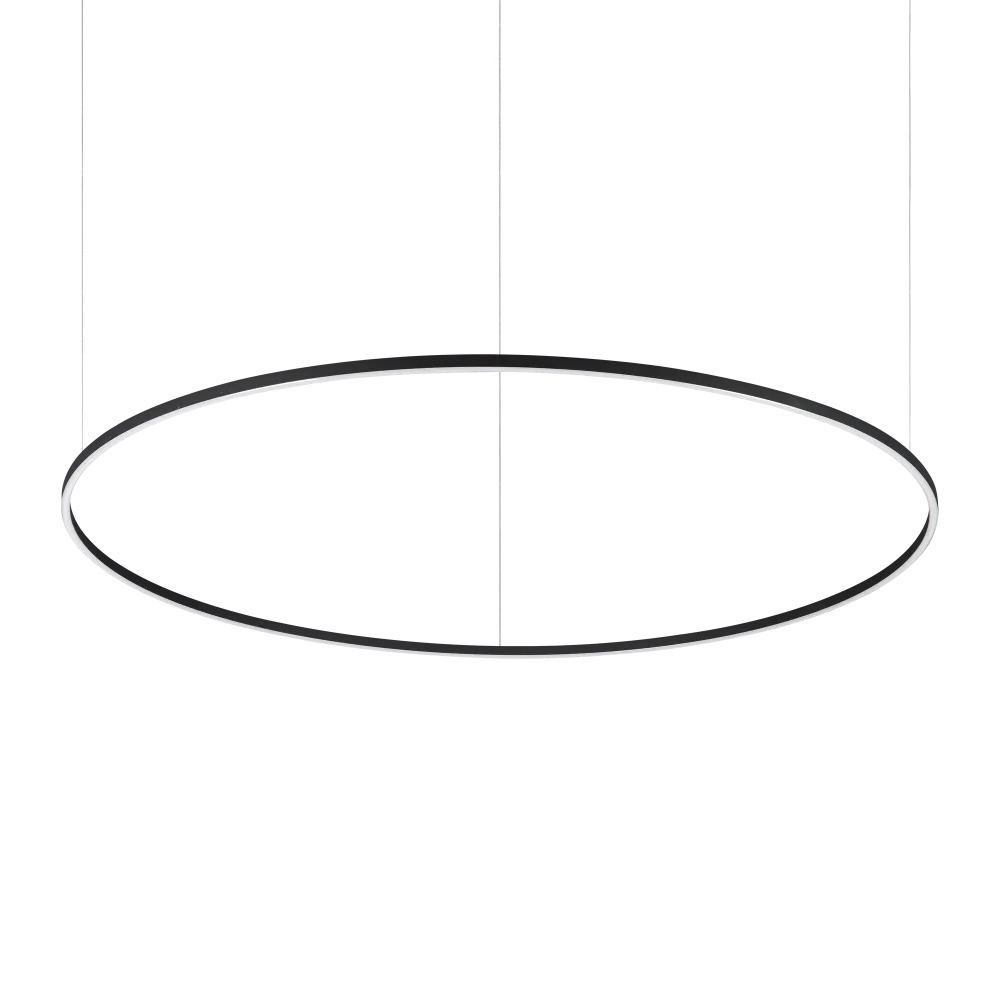 Levně Ideal Lux Závěsné LED svítidlo ORACLE SLIM, 77W, ø 150 cm, CRI90 Barva: Černá