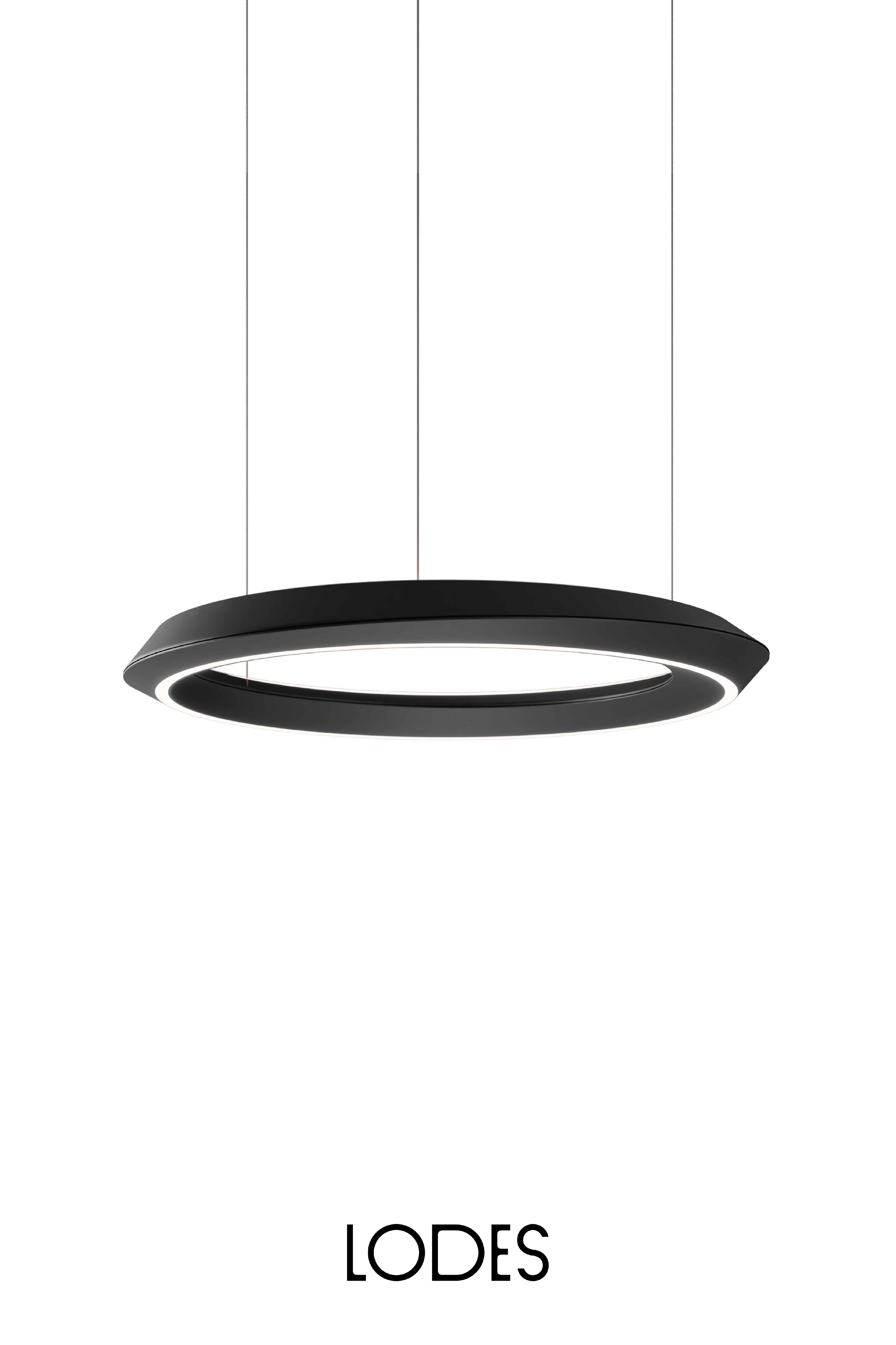 Levně Lodes Závěsné LED svítidlo TIDAL, 33W, ø 60 cm, CRI90 Barva: Černá + bílá montura, Teplota světla: 2700K - teplá bílá, Stmívání, řízení: DALI