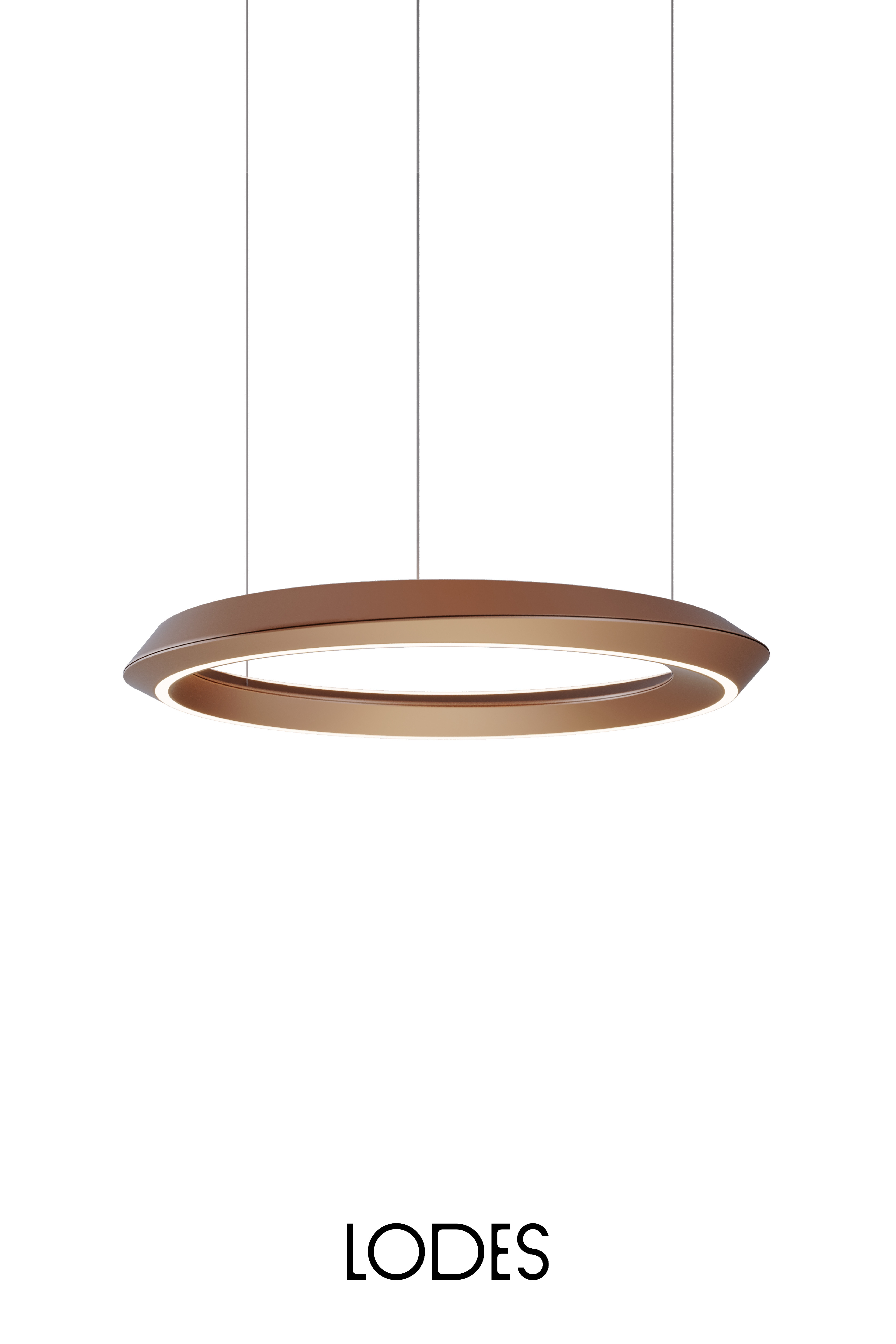 Levně Lodes Závěsné LED svítidlo TIDAL, 33W, ø 60 cm, CRI90 Barva: Terra + bílá montura, Teplota světla: 2700K - teplá bílá, Stmívání, řízení: DALI