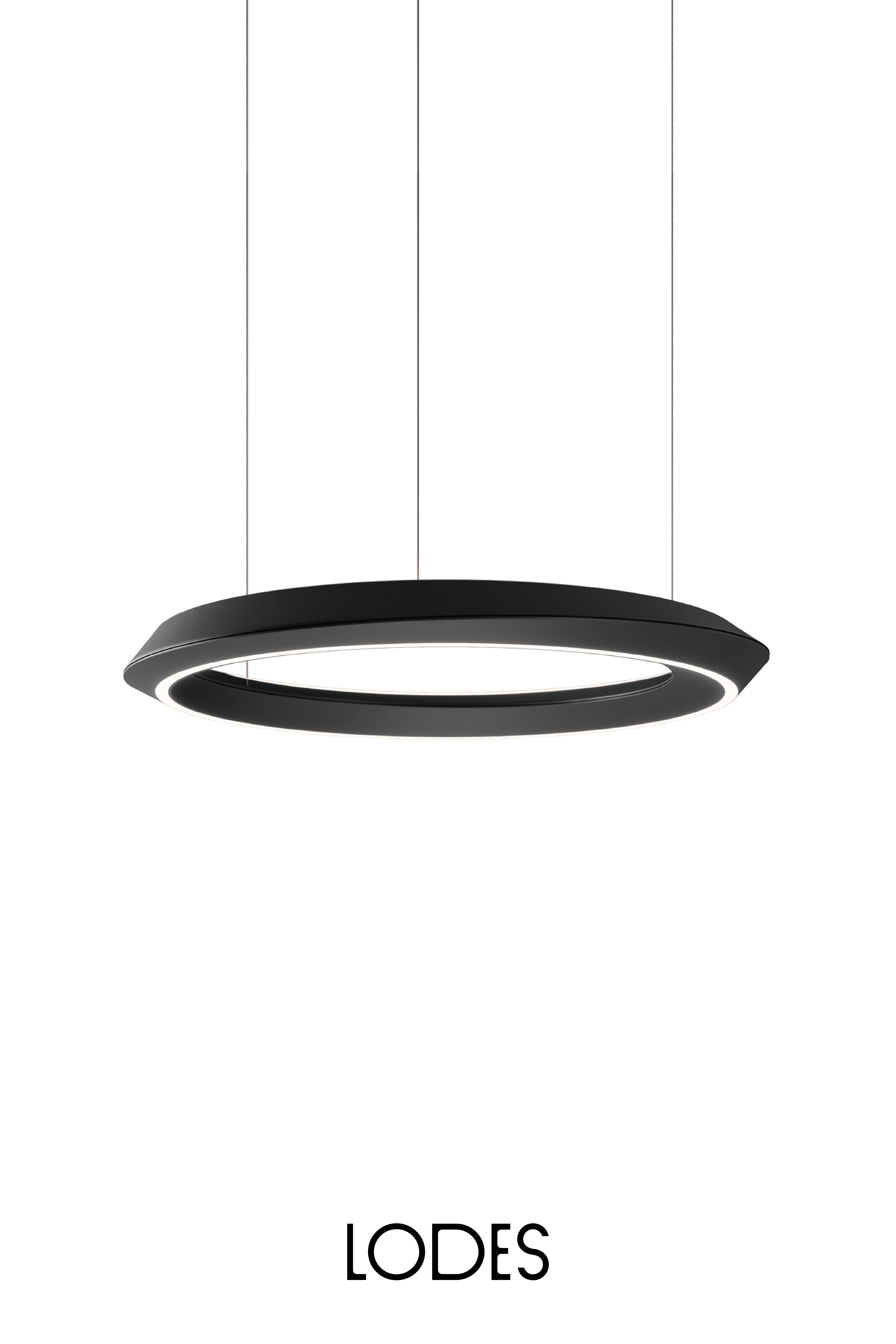 Levně Lodes Závěsné LED svítidlo TIDAL, 33W, ø 60 cm, CRI90 Barva: Černá + bílá montura, Teplota světla: 2700K - teplá bílá, Stmívání, řízení: TRIAC (lze použít i bez stmívání)