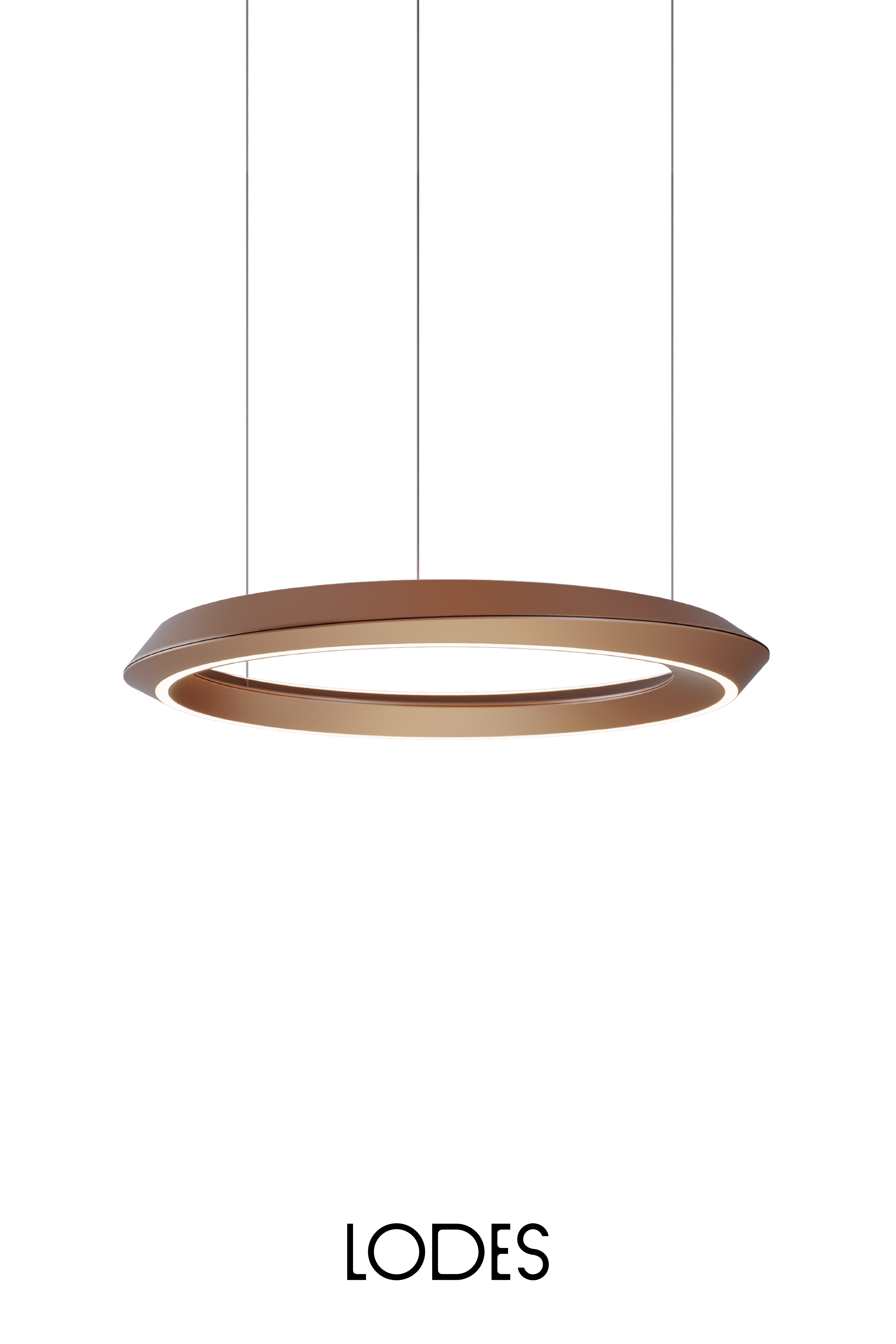 Levně Lodes Závěsné LED svítidlo TIDAL, 33W, ø 60 cm, CRI90 Barva: Terra + černá montura, Teplota světla: 2700K - teplá bílá, Stmívání, řízení: TRIAC (lze použít i bez stmívání)