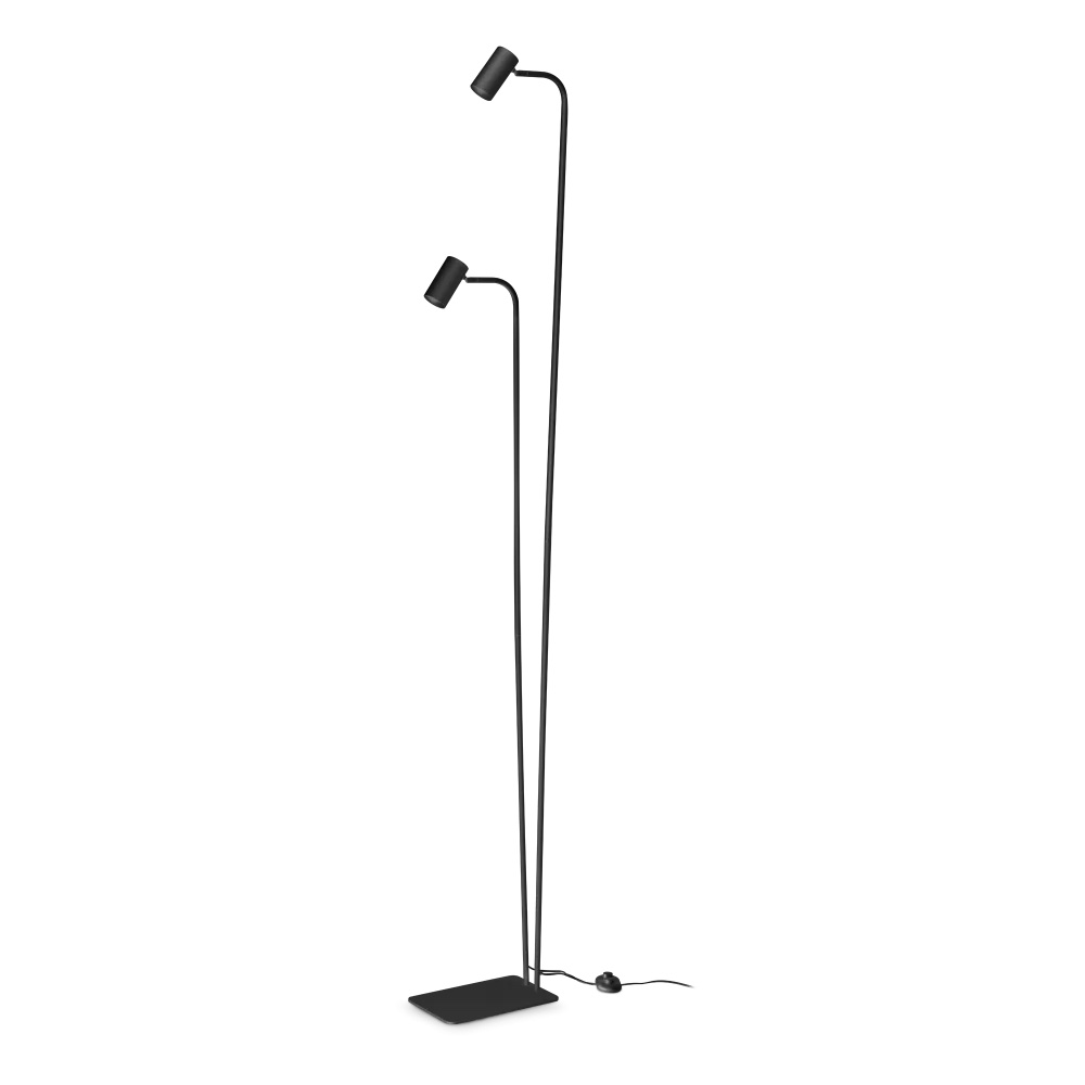 Levně Ideal Lux Stojací lampa GINGER, 2xGU10, v. 211,5 cm Barva: Černá