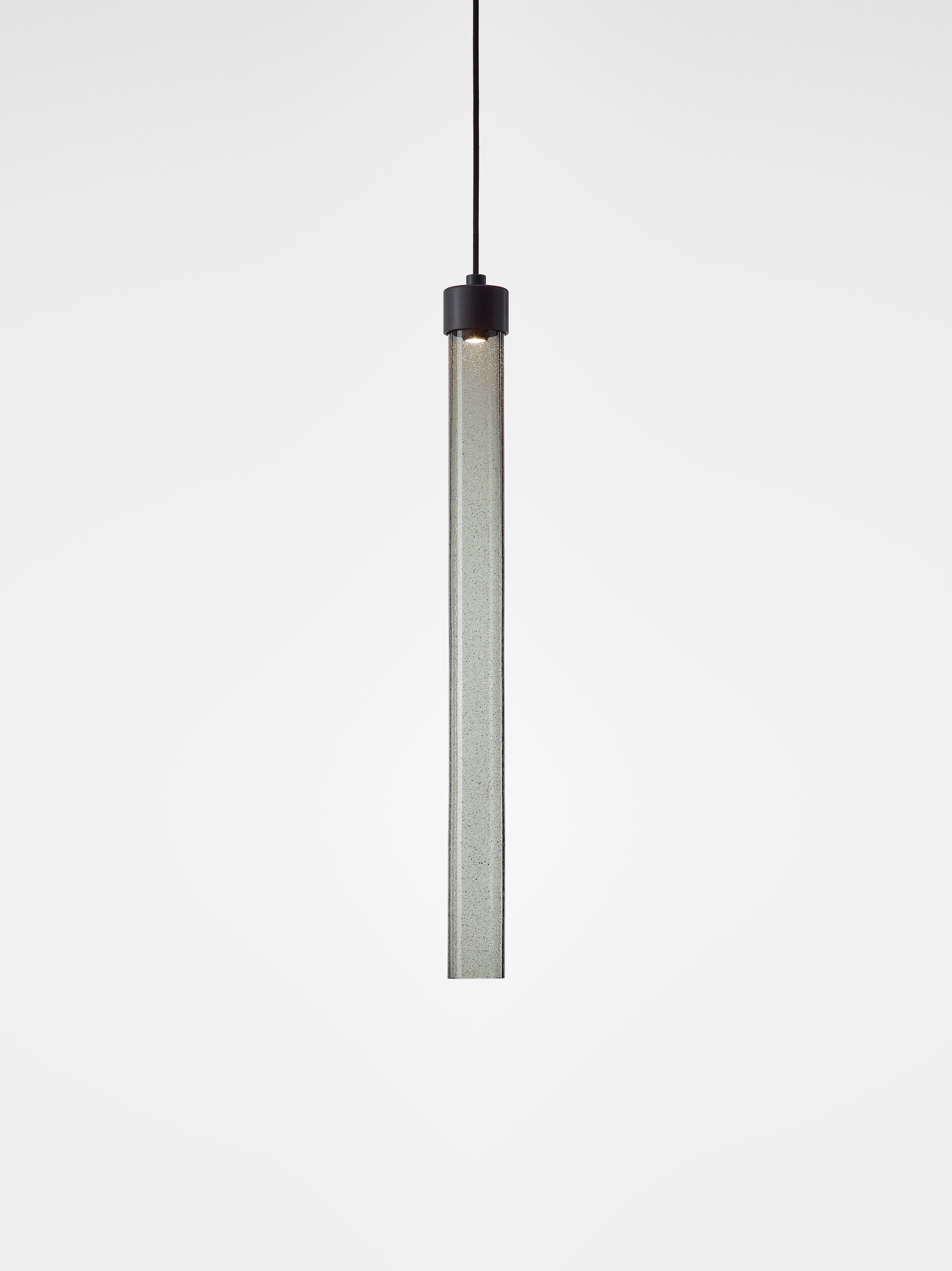 Levně Brokis Designové LED závěsné svítidlo Comet Round 700, PC1376 Povrch Montury: Broušená bronz lak, Barva skla: Šedá kouřová - transparentní sklo, Baldachýn: Kov - černý matovaný komaxit se strukturou