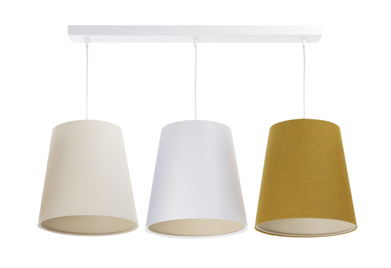 Levně BPS koncept Závěsné lineární svítidlo BOHO, 3xE27, d. 85 cm Barva: Zlatá-bílá-béžová