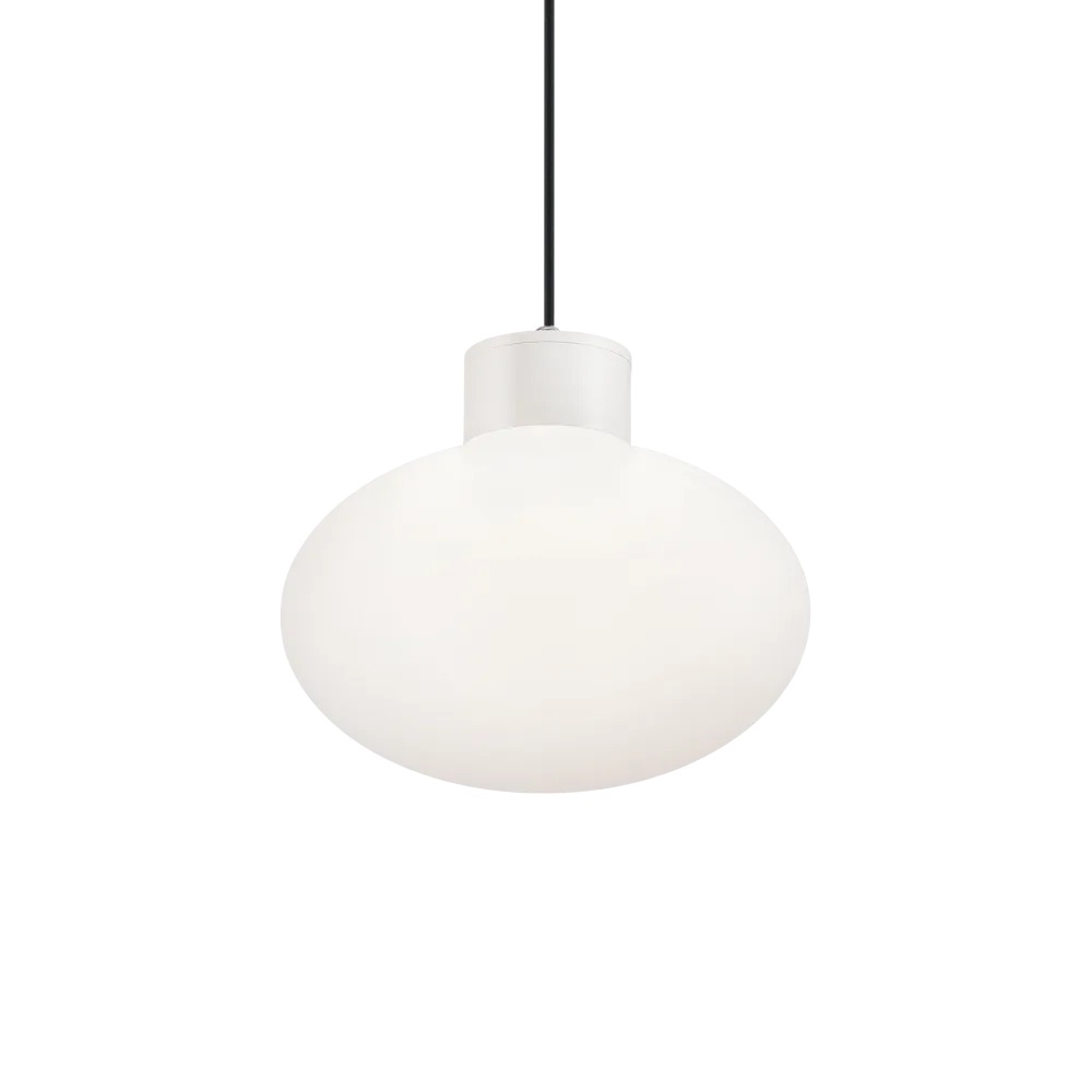 Levně Ideal Lux Venkovní závěsné svítidlo CLIO MSP1, pr.28cm Barva: Bílá