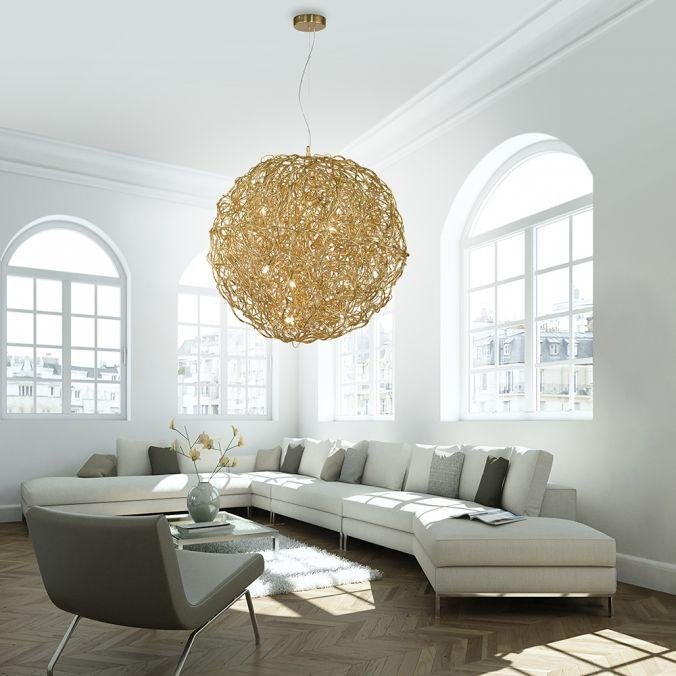 Paul Neuhaus Závěsné LED luxusní svítidlo SAREA, 600W, ø 75 cm Barva: Zlatá