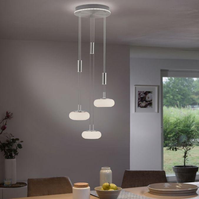 Paul Neuhaus Závěsné LED svítidlo Q-ETIENNE, 35W, ø 44 cm, CCT 2700-5000K Barva: ocel