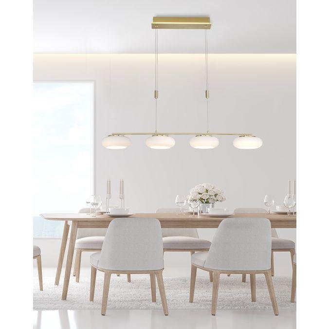 Paul Neuhaus Závěsné LED svítidlo Q-ETIENNE, 44W,  d. 108,5  cm, CCT 2700-5000K Barva: Mosaz