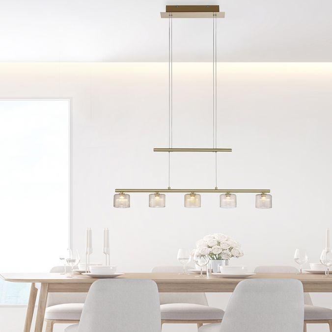Paul Neuhaus Závěsné LED svítidlo HYDRA, 23W, d. 80 cm, 3000K Barva: Mosaz