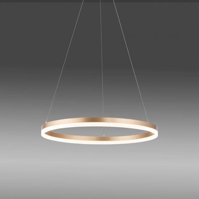 Paul Neuhaus Závěsné LED svítidlo TITUS, 44W, ø 60 cm, 3000K stmívatelné Barva: Mosaz