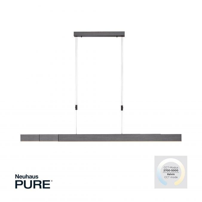 PAULNEUHAUS Svítidlo závěsné PURE-MOTO LED 3x 13W 2700-5000K nastavitelné platina - PAUL NEUHAUS