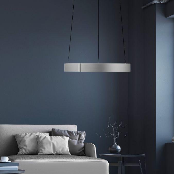 Paul Neuhaus Závěsné LED svítidlo PURE E-Popup, 51W, ø 50 cm, 2700-5000K Barva: Hliník