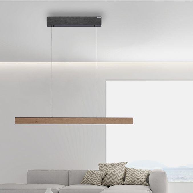 Paul Neuhaus Závěsné LED svítidlo PURE-E-MOTION, 45W, d. 120 cm, 2700-5000K, elektricky nastavitelná výška Barva: Dub-černá