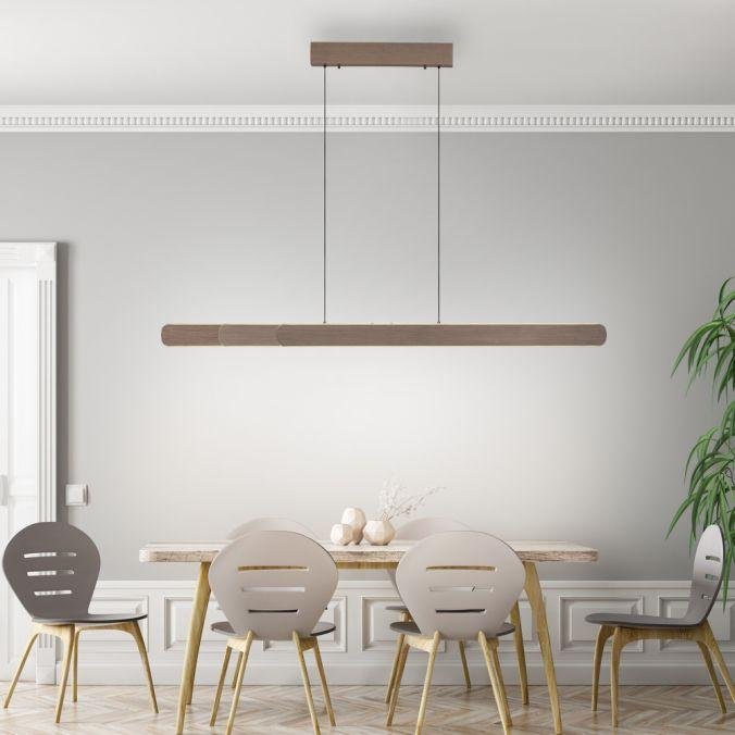 Paul Neuhaus Závěsné LED svítidlo ADRIANA, 56W, v. 180 cm, CCT 2700-5000K, elektricky nastavitelná výška Barva: Hnědá