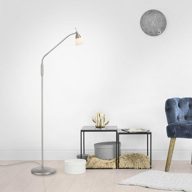 Paul Neuhaus Stojací LED lampa PINO, 3W, v. 163 cm, 3000K stmívatelná, dotykový stmívač Barva: ocel