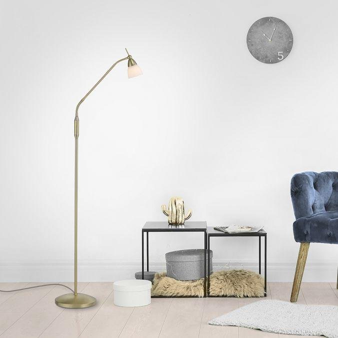 Paul Neuhaus Stojací LED lampa PINO, 3W, v. 163 cm, 3000K stmívatelná, dotykový stmívač Barva: Mosaz