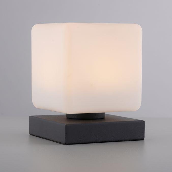 Paul Neuhaus Stolní LED lampa DADOA, 7W, 12x12 cm, 3000K stmívatelná, dotykový stmívač Barva: Antracit
