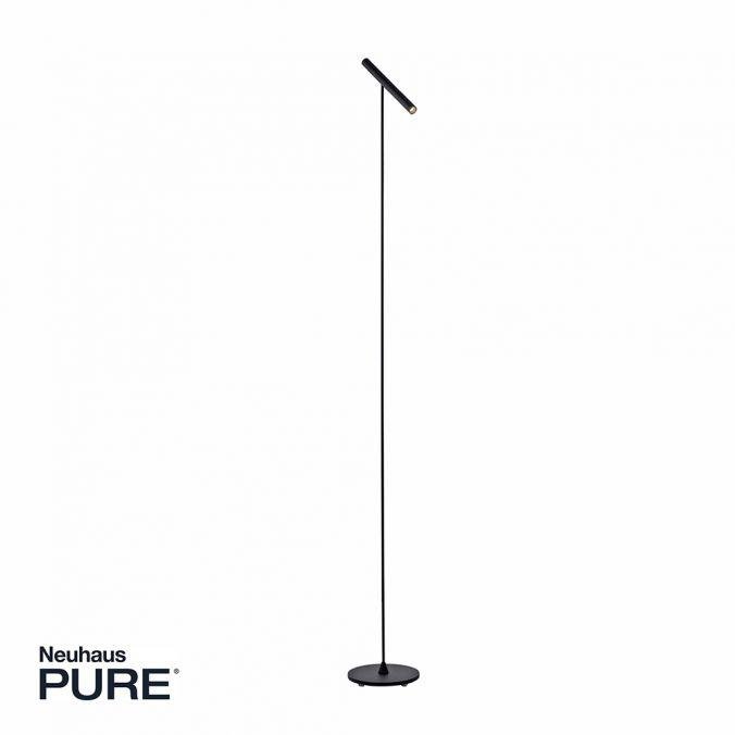 PAULNEUHAUS Stojací lampa PURE-TUTUA LED 6W 3000K Ra90 660lm černá stmívatelná - PAUL NEUHAUS
