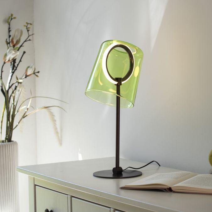 Paul Neuhaus Stolní LED lampa ZULA, 8W, v.42 cm, 3000K stmívatelná šňůrovým stmívačem Barva: Zelená