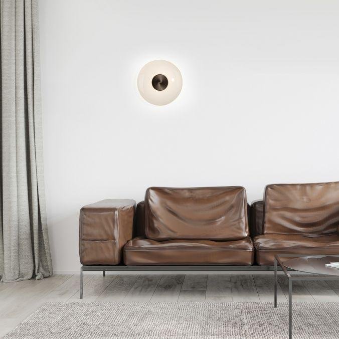 Paul Neuhaus Stropní/nástěnné LED svítidlo PURE Vitrum, 13W, ø 22 cm, 2700 stmívatelné Barva: Hnědá