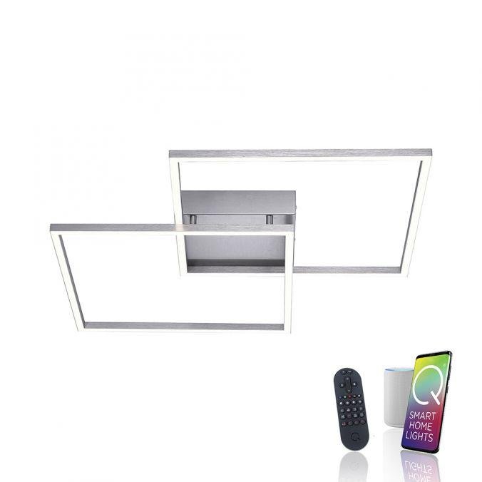 Levně PAULNEUHAUS Stropní svítidlo Q-INIGO LED Smart-Home 2520lm 53cm 2x 12,5W 2700-5000K - PAUL NEUHAUS