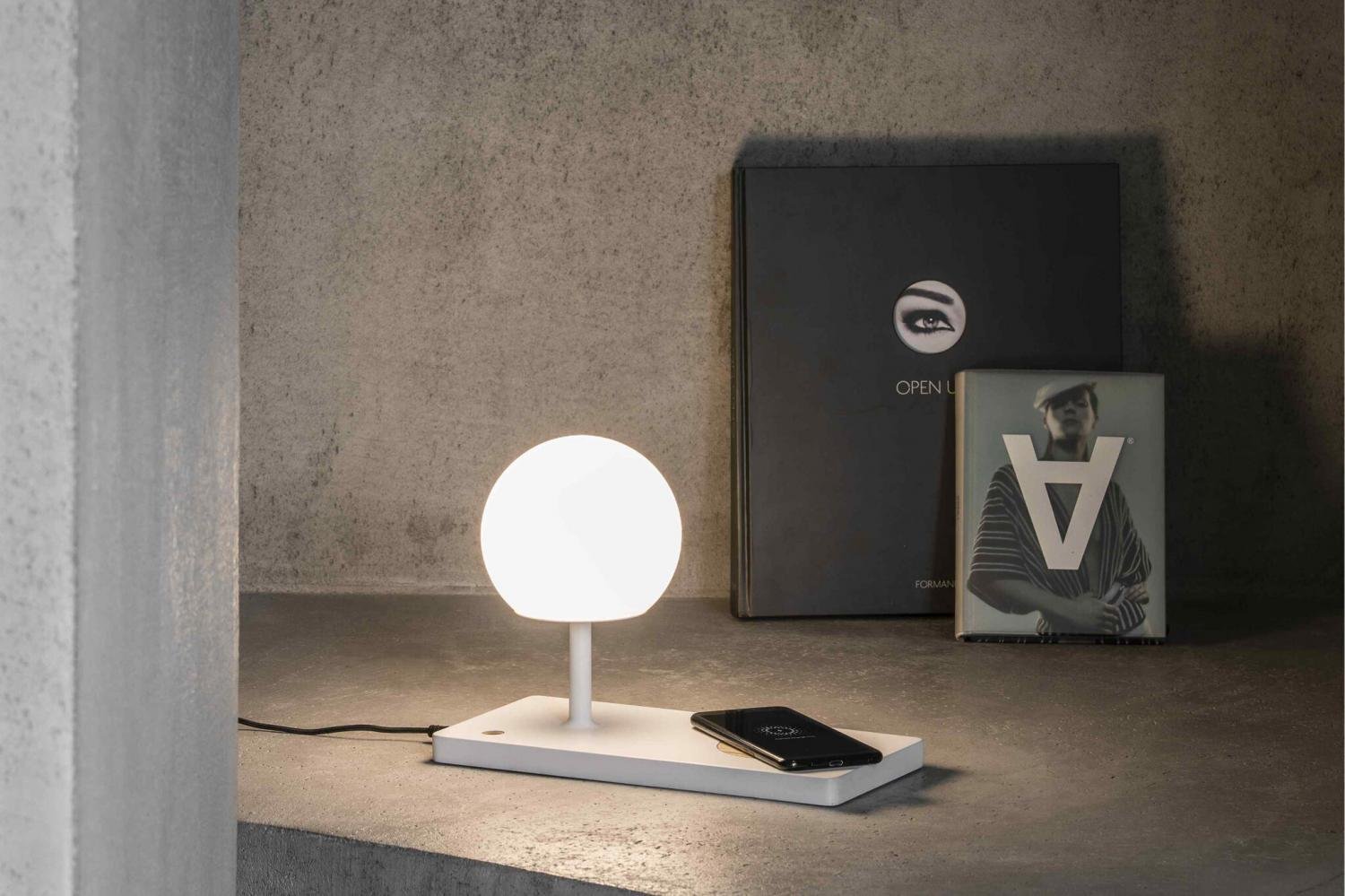 NIKO PC bílá stolní lampa, PC difuzor - FARO