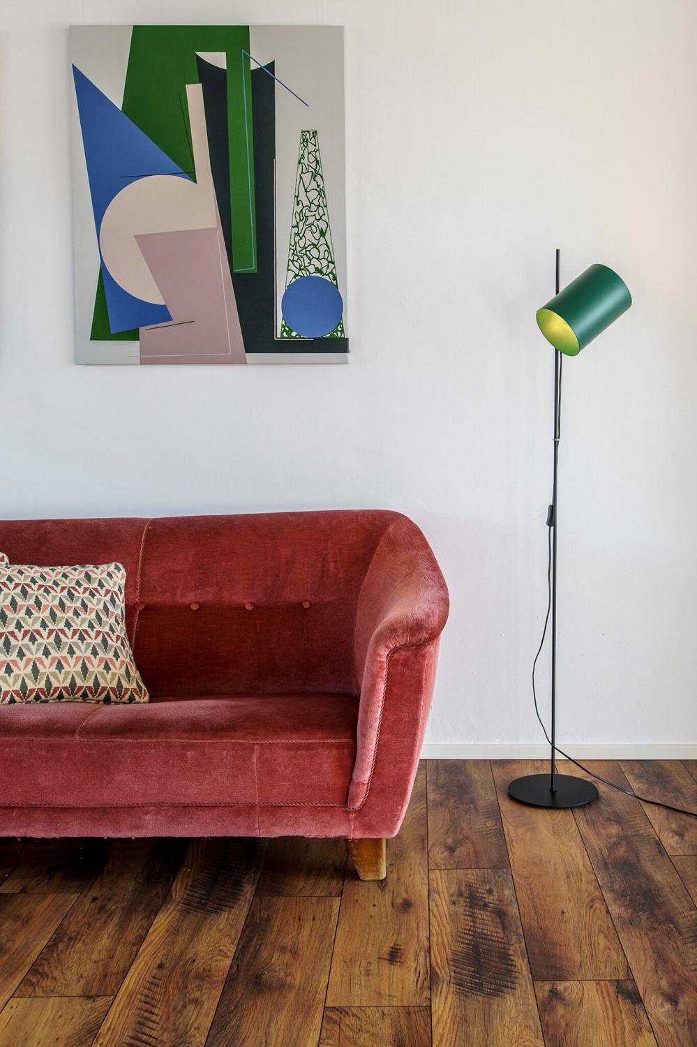 GUADALUPE černá/zelená stojací lampa - FARO