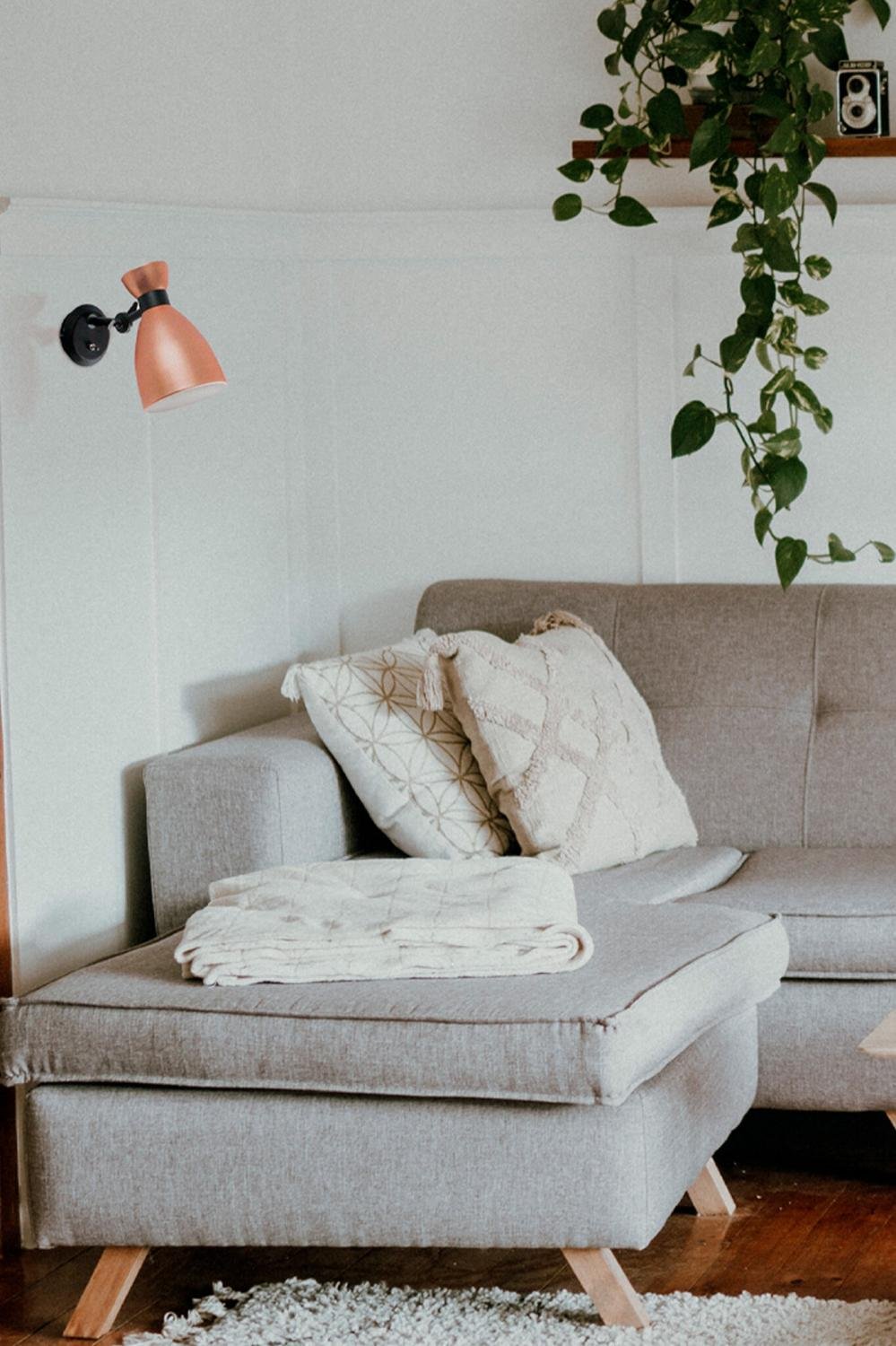 RETRO nástěnná lampa, měď - FARO