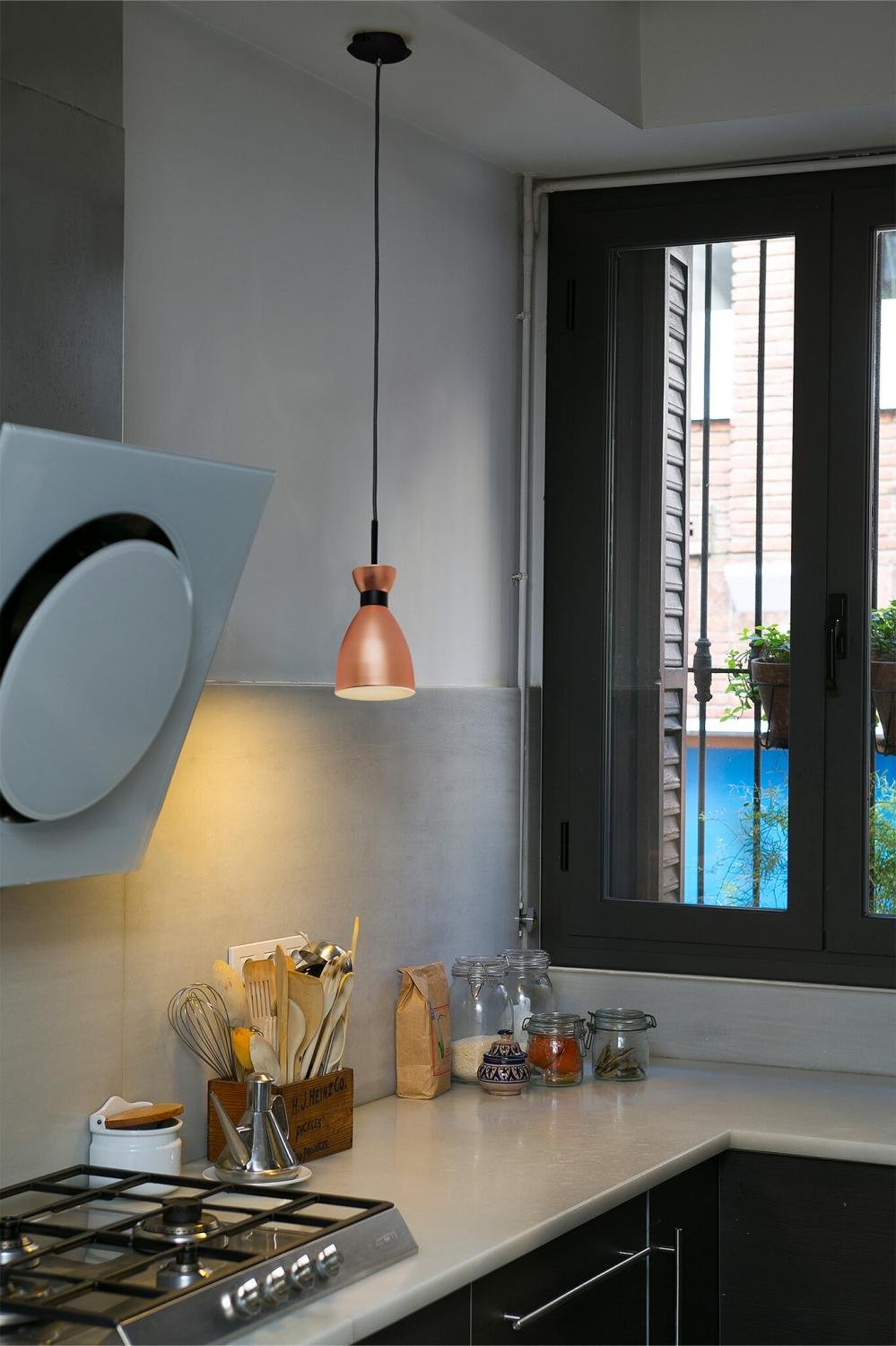 RETRO závěsné svítidlo, měď - FARO