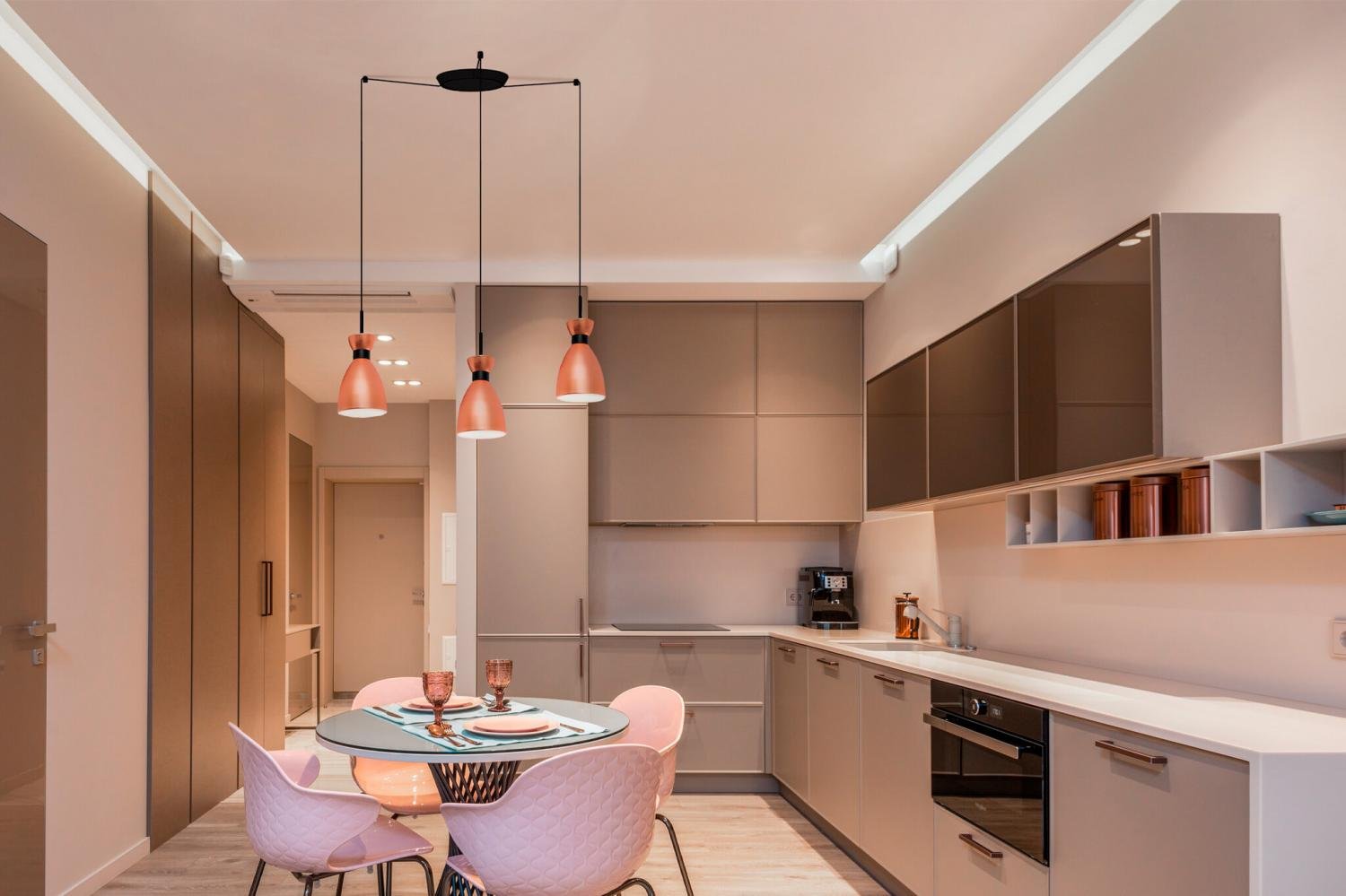 RETRO 3L závěsné svítidlo, měď - FARO