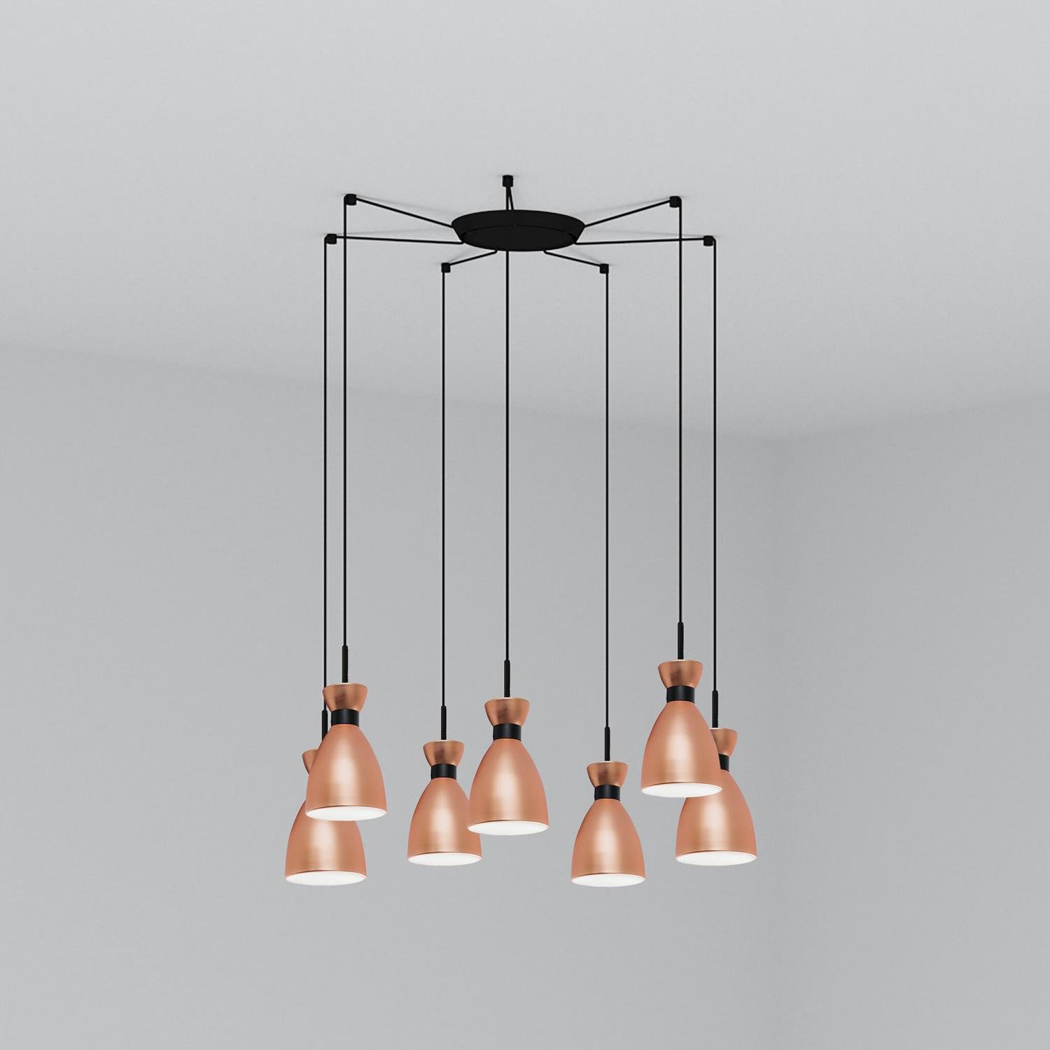 RETRO 7L závěsné svítidlo, měď - FARO