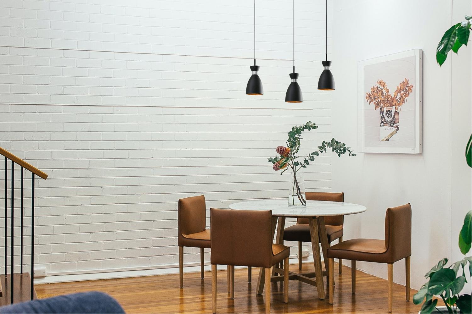 RETRO 3L závěsné svítidlo, černá a měď - FARO