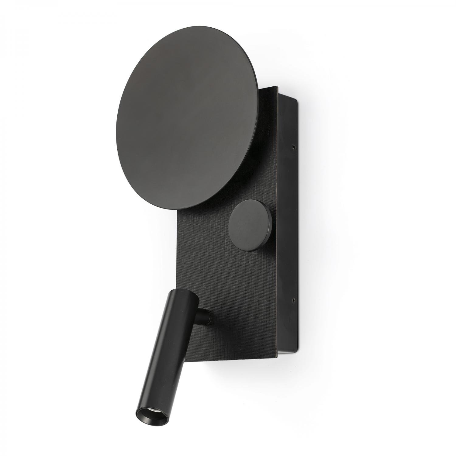 KLEE pravé nástěnné svítidlo s čtecí lampičkou, černá - FARO