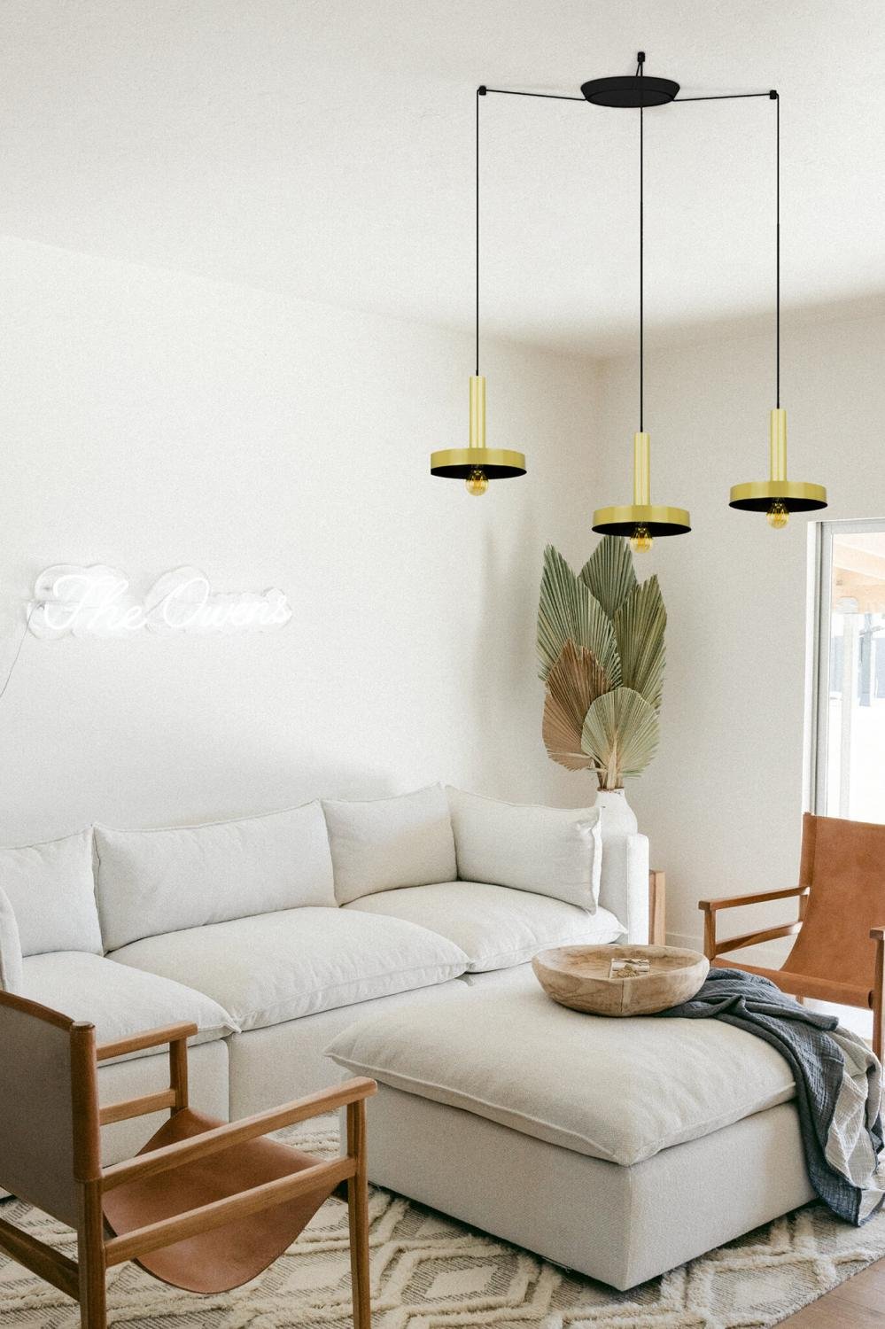 WHIZZ závěsné svítidlo, zlatá/černá, 3L - FARO