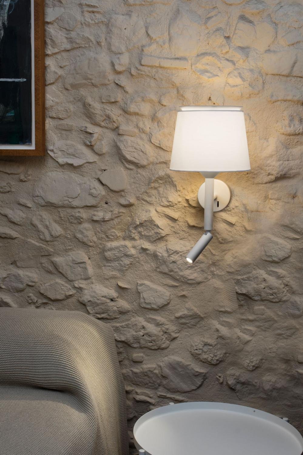 Levně SAVOY nástěnná lampa, bílá, se čtecí lampičkou - FARO