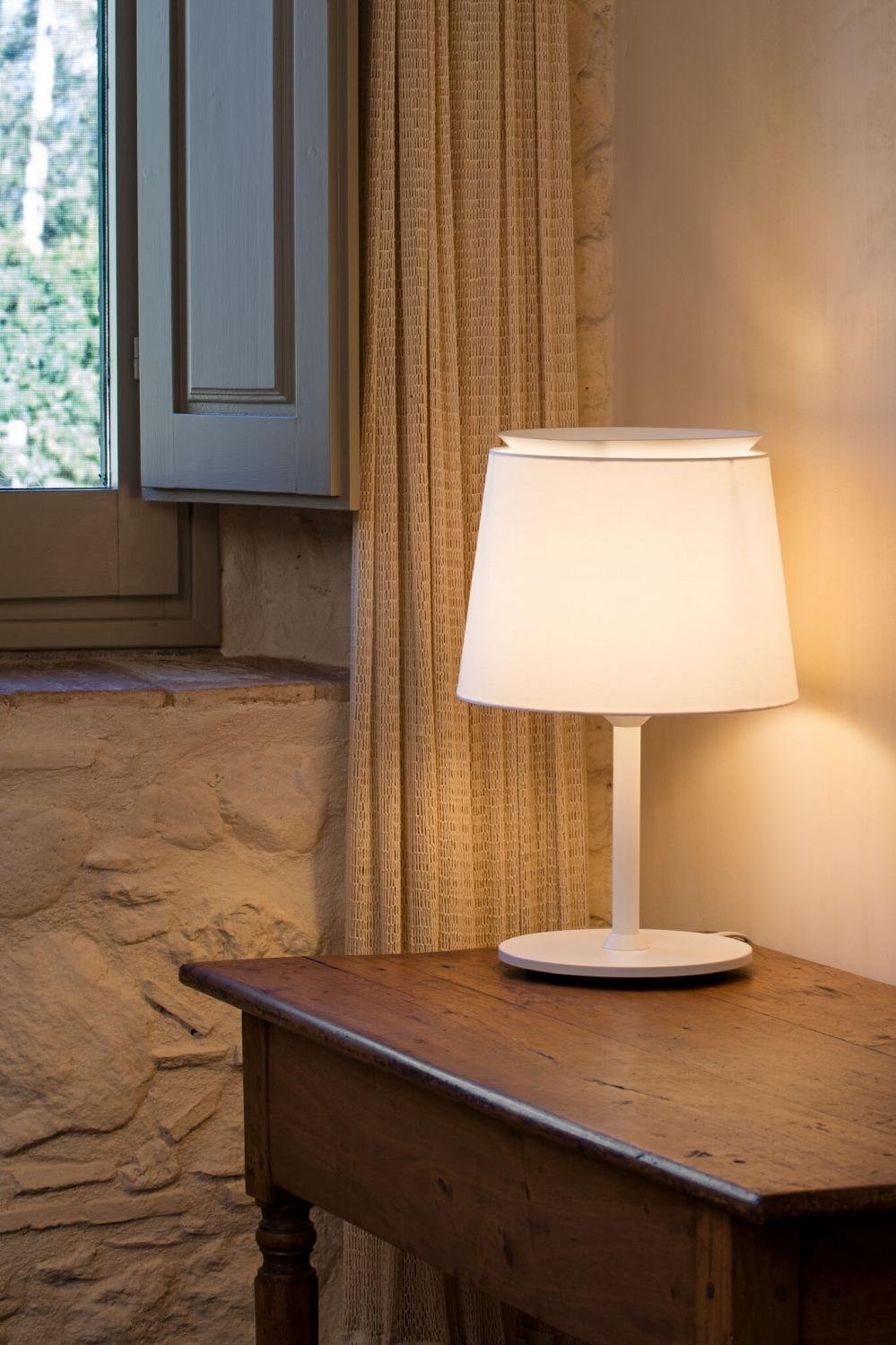 SAVOY bílá stolní lampa - FARO