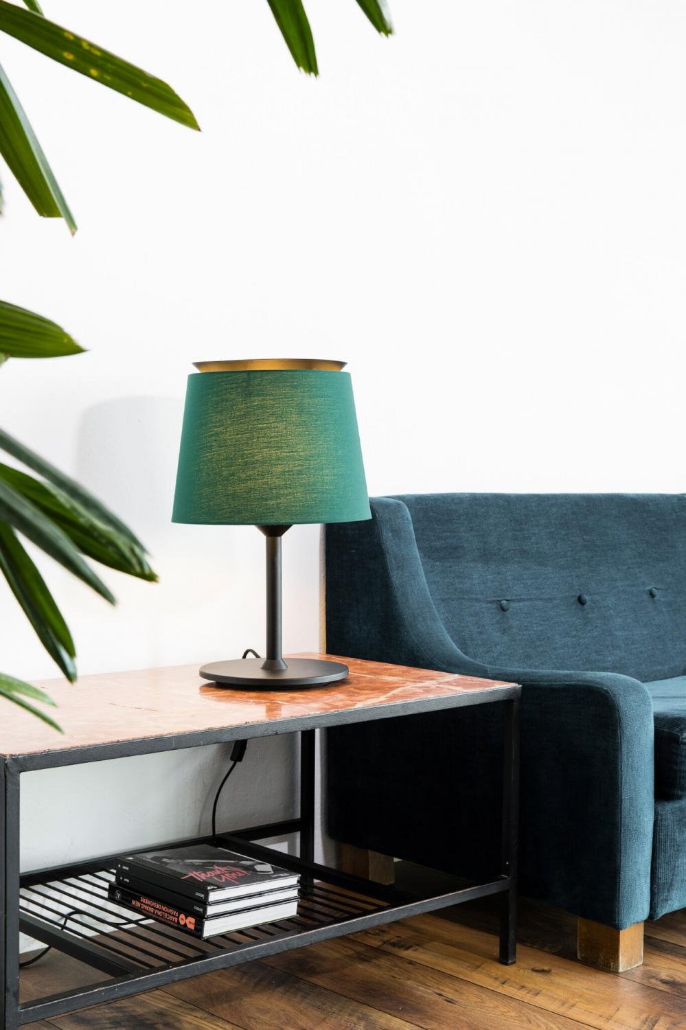 SAVOY černá/zelená stolní lampa - FARO