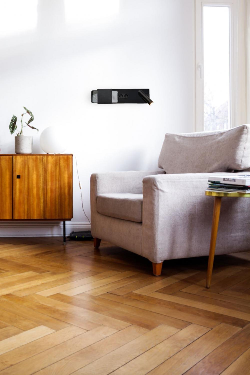 MAGOS nástěnná lampa, černá - FARO