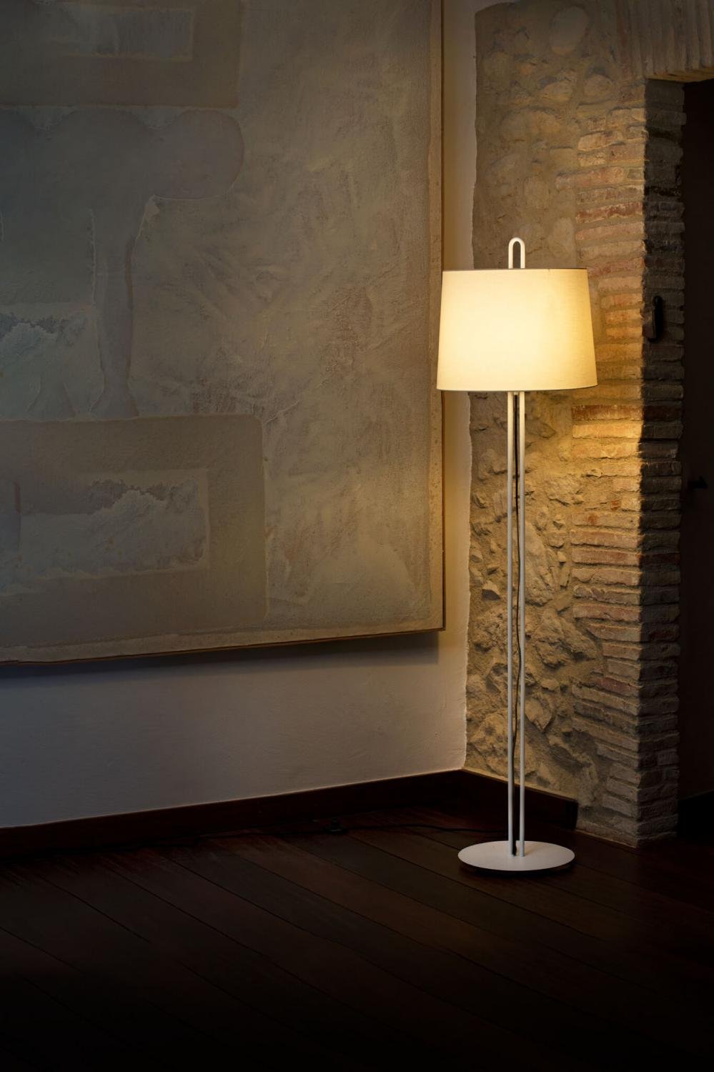 MONTREAL bílá/béžová stojací lampa - FARO
